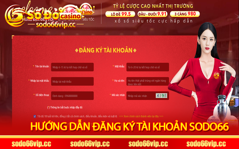 Hướng dẫn đăng ký tài khoản Sodo66